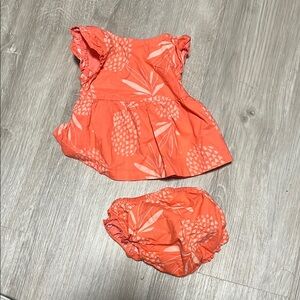 4/$20 Child of Mine Newborn Orange Pineapple Print Outfit